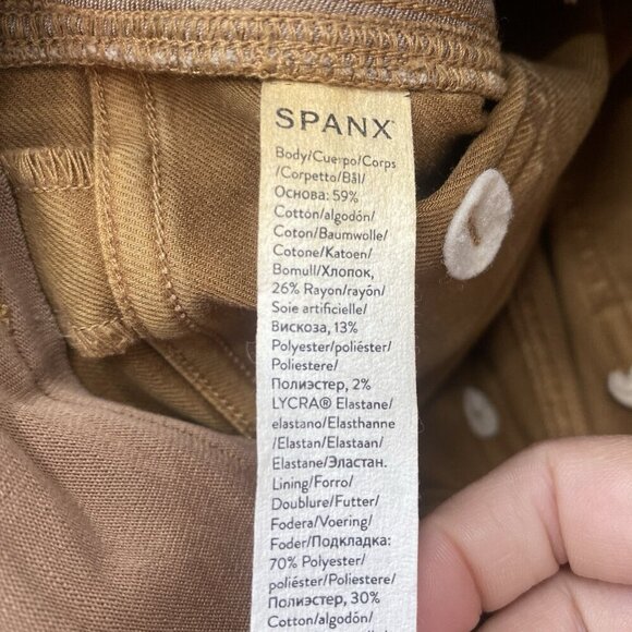 Spanx Stretch Twill Utility Pant Size Small Acorn Brown Pull On Slimming - Picture 13 of 14